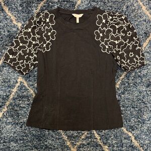 Rebecca Taylor Black Floral Women's Top